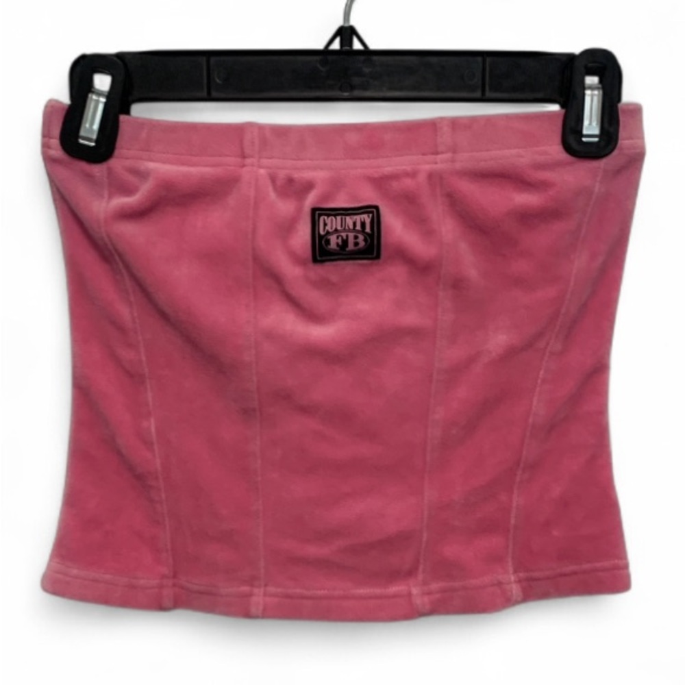 FB County Pink Velvet Strapless Tank Top